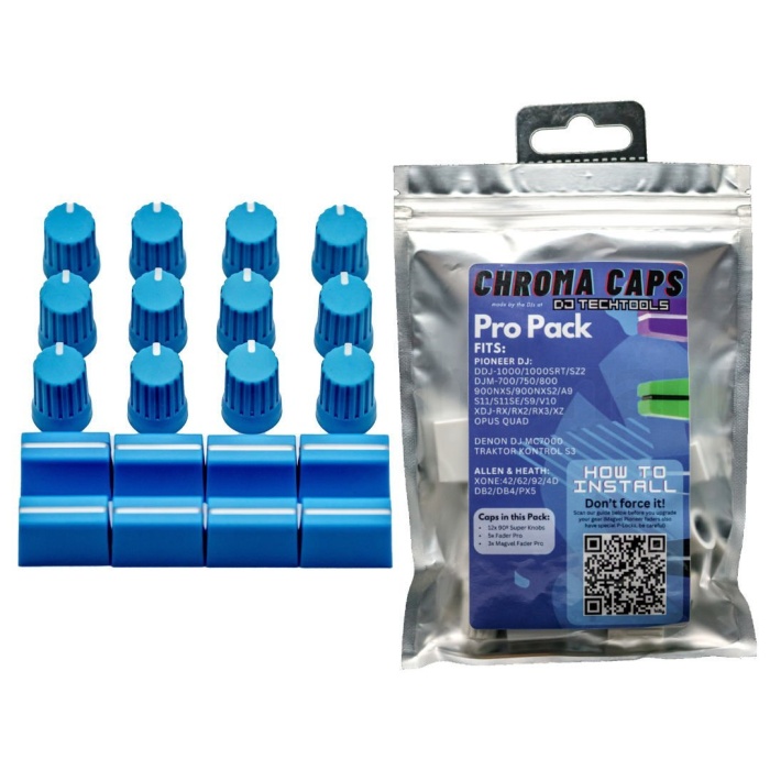 DJ TechTools 04 0033 Chroma Caps Pro Pack (Mavi) | Dayanıklı Kauçuk Uzun Ömürlü Kullanım